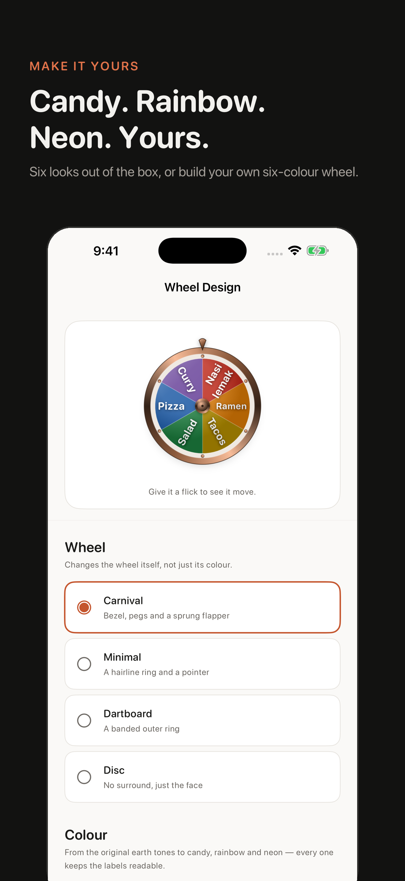 Custom wheel colours and styles