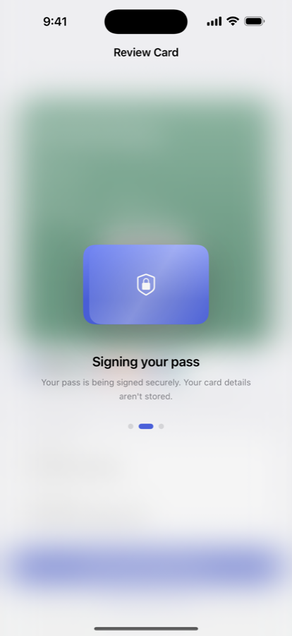 The pass being created